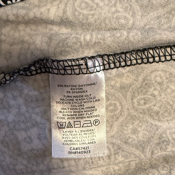 LOFT Black and White Geometric Midi Dress - Picture 7 of 7